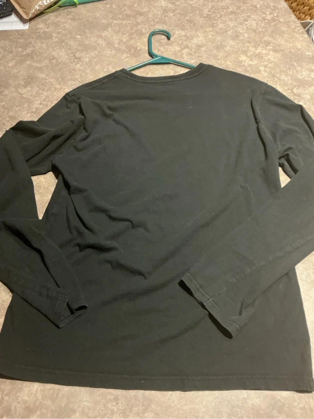 adidas Black Long Sleeve Tee with White Trefoil Logo